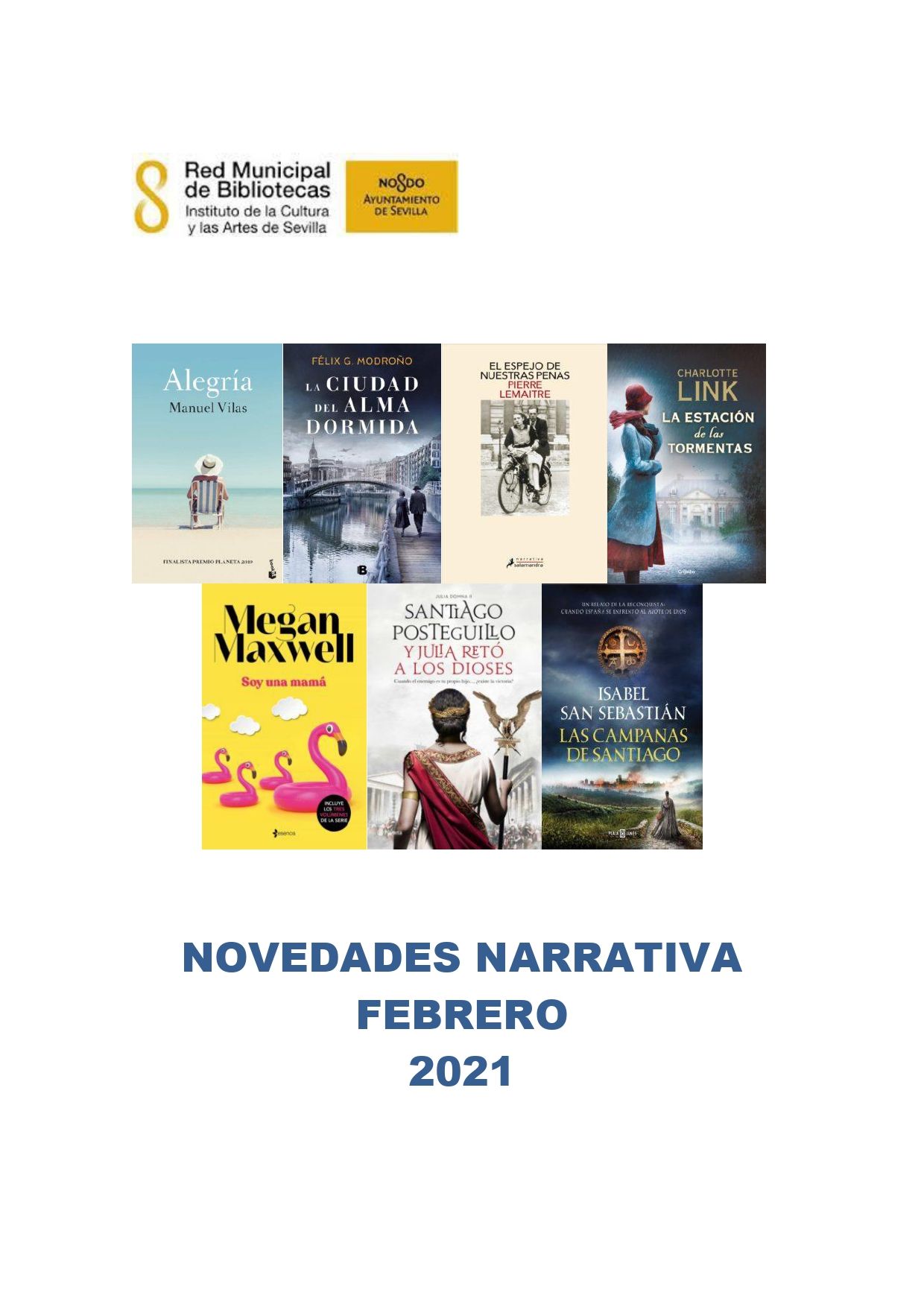 NOVEDADES NARRATIVA ADULTOS FEBRERO 2021