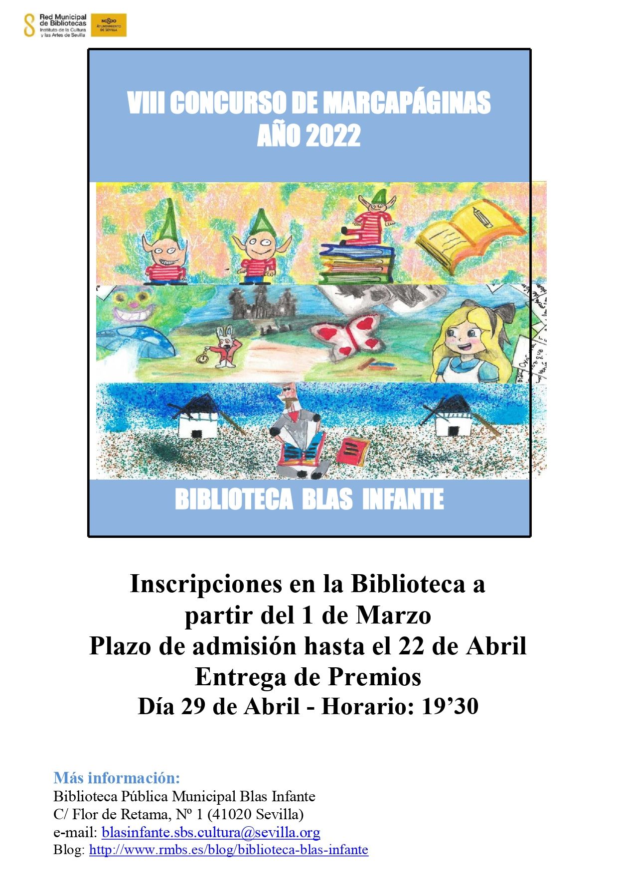 VIII CONCURSO DE MARCAPÁGINAS 2022 BIBLIOTECA BLAS INFANTE