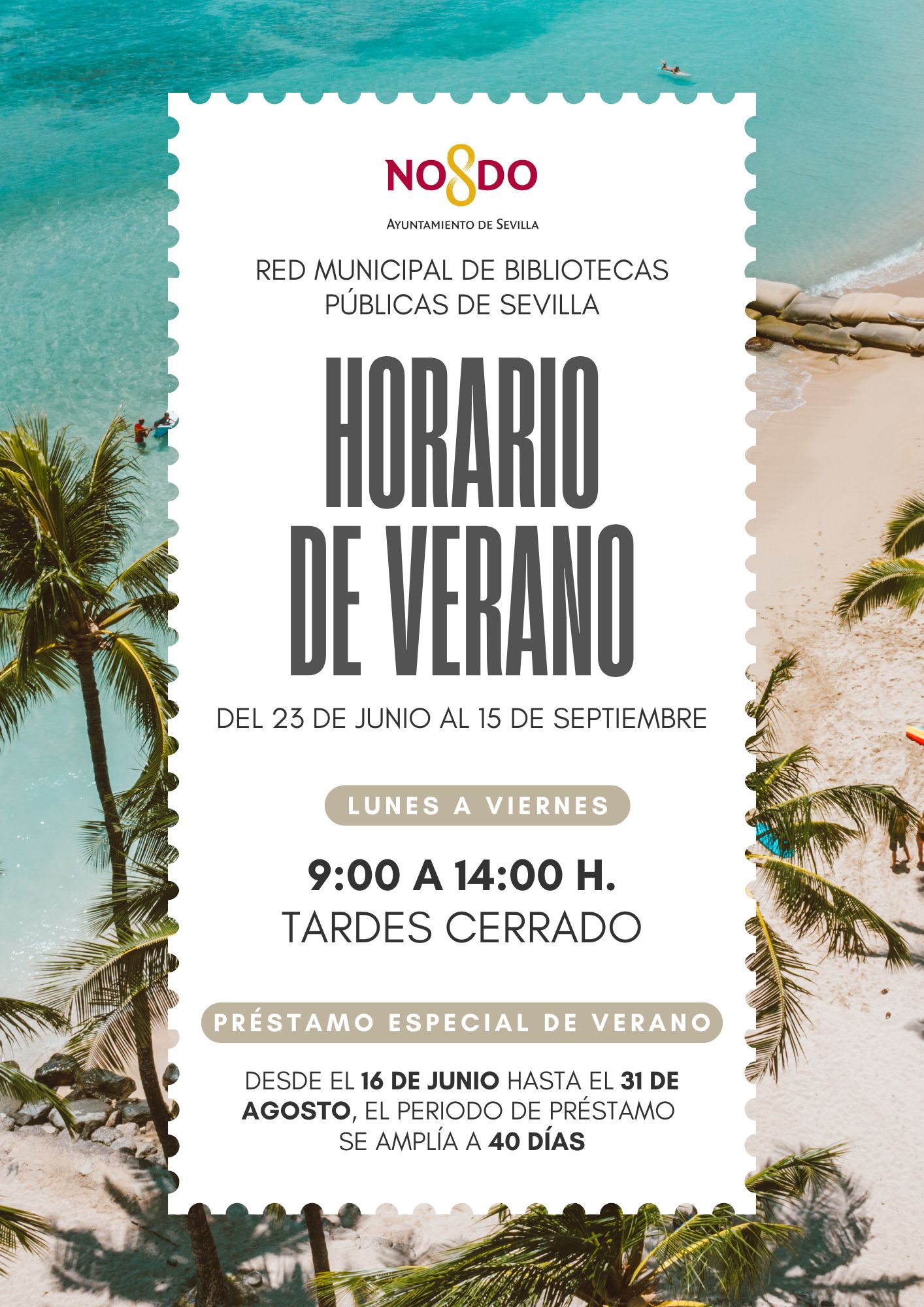HORARIO DE VERANO BIBLIOTECA BLAS INFANTE