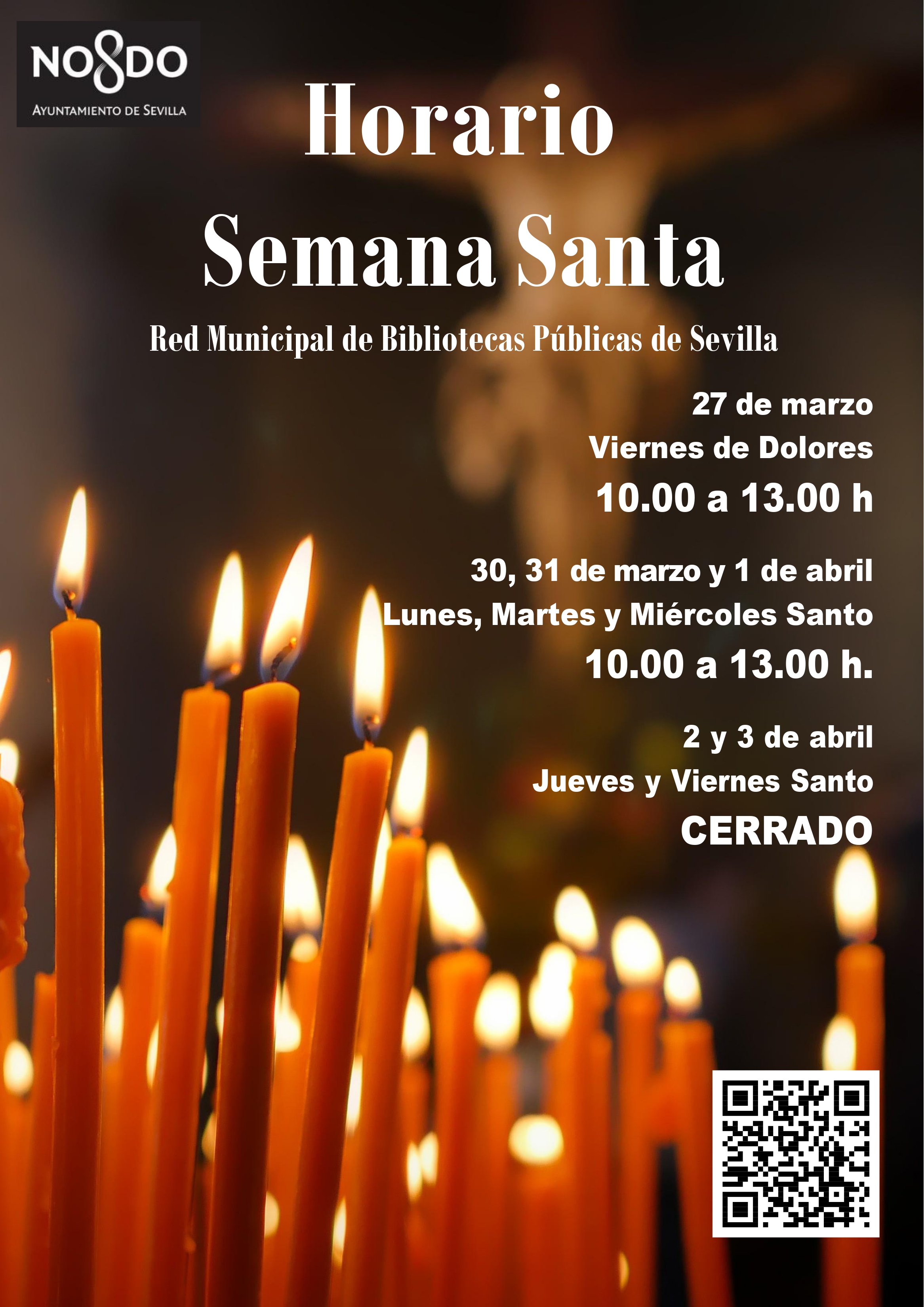 HORARIO SEMANA SANTA 2026 BIBLIOTECA BLAS INFANTE