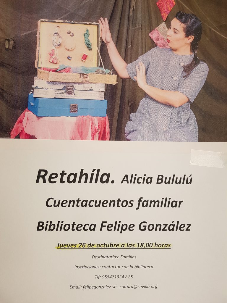 CUENTACUENTO FAMILIAR POR ALICIA BULULÚ 26 octubre, 18:00 h