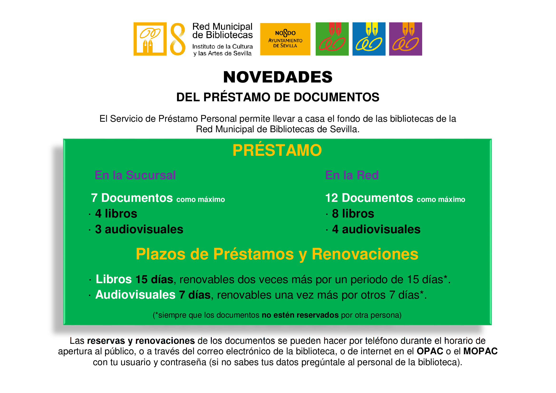NOVEDADES DEL PRÉSTAMO DE DOCUMENTOS