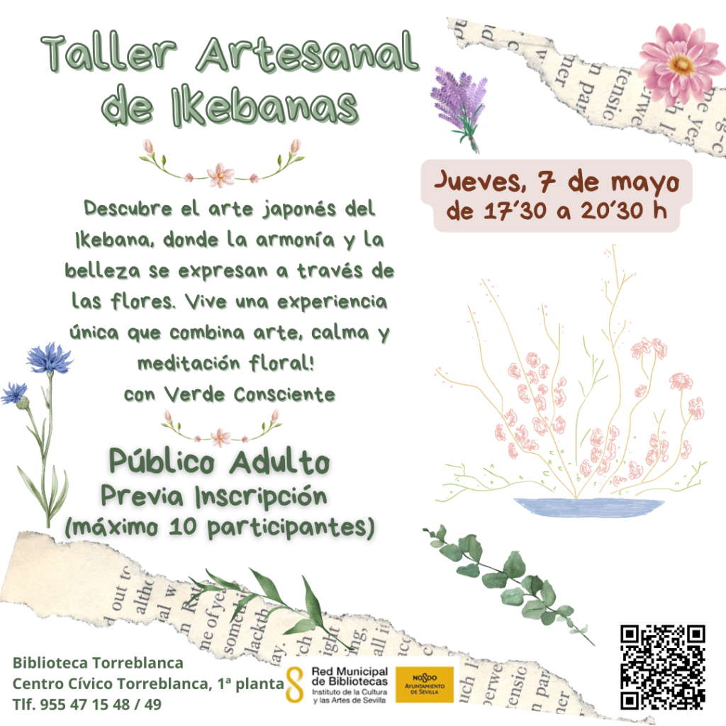 Taller para público adulto en mayo: Taller Artesanal de Ikebanas