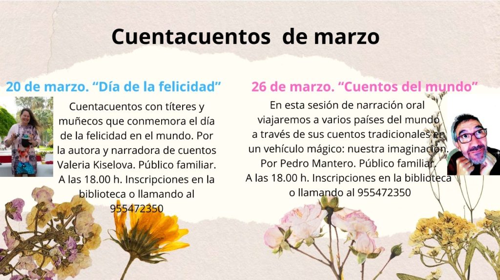 Cuentacuentos en el mes de marzo