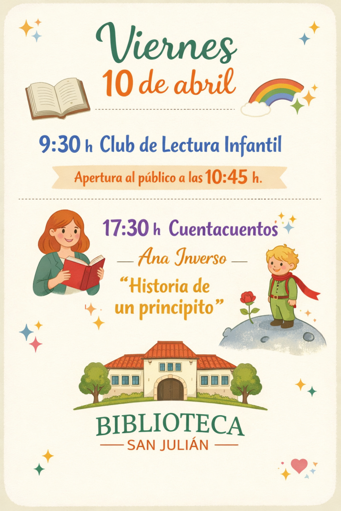 📚✨ ¡Viernes de actividades en la Biblioteca San Julián! ✨📚