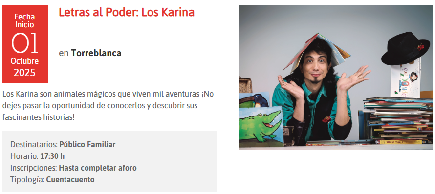 Miércoles tarde 1 de Octubre Cuentacuentos
