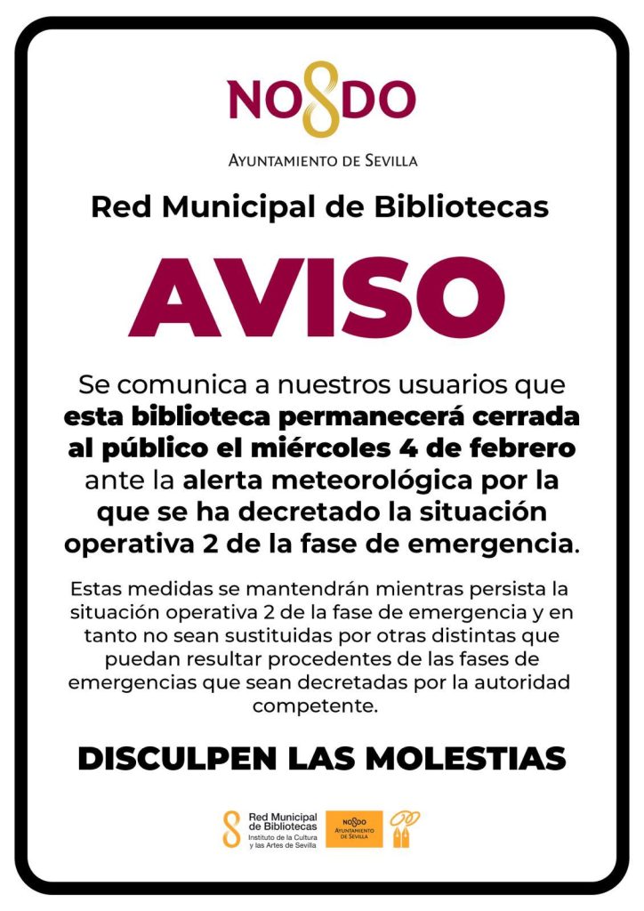 Biblioteca Cerrada Miércoles 4 de febrero