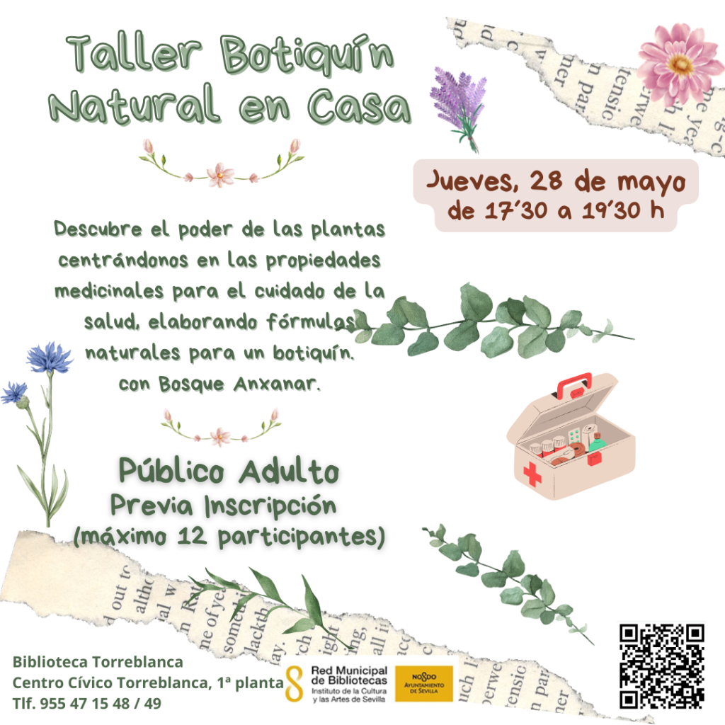 Taller para público adulto en mayo: Taller Botiquín Natural en Casa