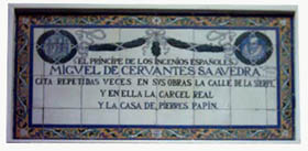 Imagen de Azulejo: Cervantes, Sierpes y la CÃ¡rcel Real