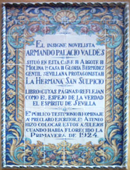 Imagen de Azulejo: Palacio Valdés y  "La hermana San Suplicio"