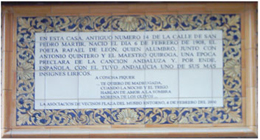 Imagen de Azulejo: Nace Rafael de León